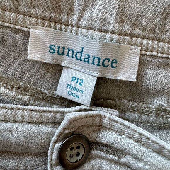 Sundance Quinn Bohemian Linen Blend Slouchy Pants Button Fly Size 12 Petite - Picture 8 of 10